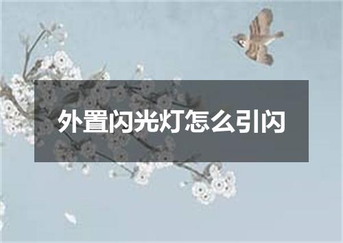 外置闪光灯怎么引闪