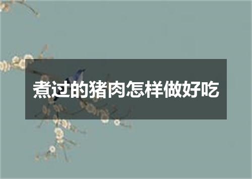 煮过的猪肉怎样做好吃