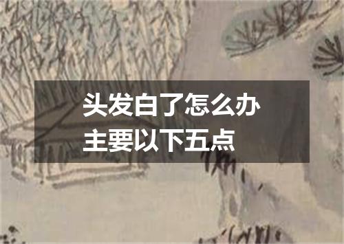 头发白了怎么办主要以下五点