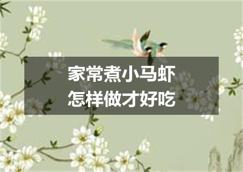 家常煮小马虾怎样做才好吃