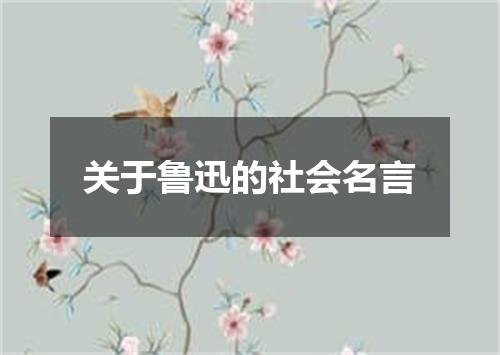 关于鲁迅的社会名言