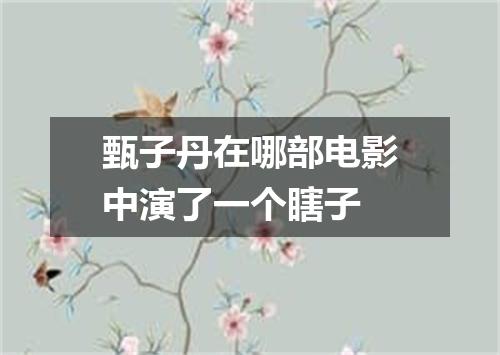 甄子丹在哪部电影中演了一个瞎子