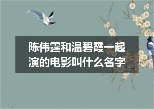 陈伟霆和温碧霞一起演的电影叫什么名字