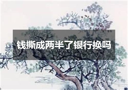钱撕成两半了银行换吗