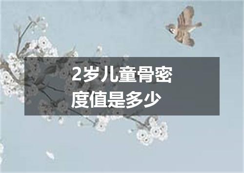 2岁儿童骨密度值是多少