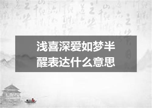浅喜深爱如梦半醒表达什么意思