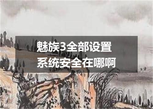 魅族3全部设置系统安全在哪啊