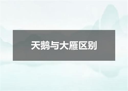 天鹅与大雁区别