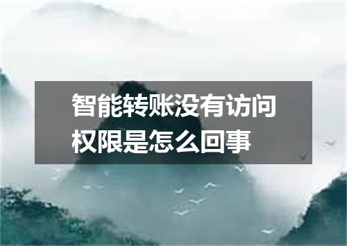 智能转账没有访问权限是怎么回事