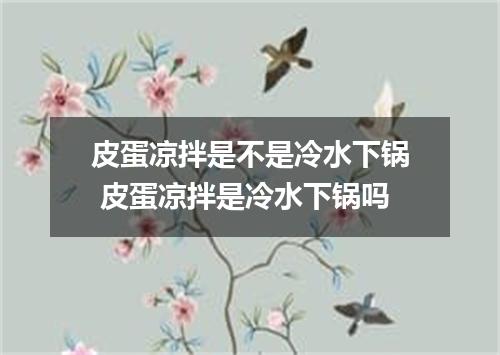 皮蛋凉拌是不是冷水下锅 皮蛋凉拌是冷水下锅吗