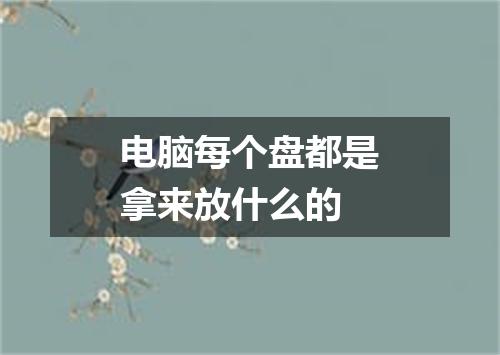 电脑每个盘都是拿来放什么的