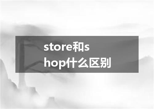 store和shop什么区别