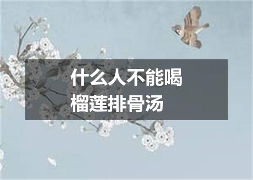 什么人不能喝榴莲排骨汤