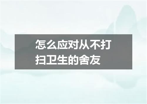 怎么应对从不打扫卫生的舍友
