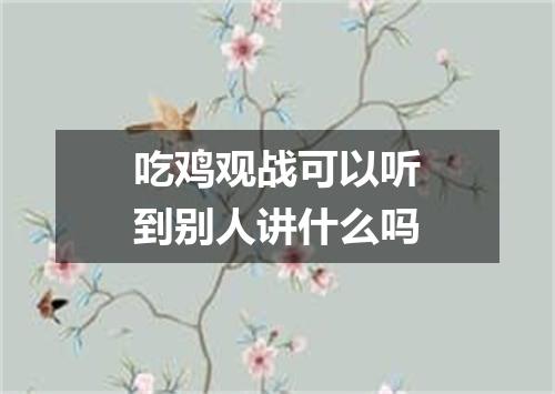 吃鸡观战可以听到别人讲什么吗