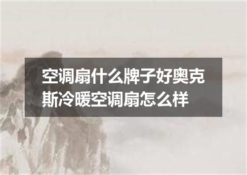 空调扇什么牌子好奥克斯冷暖空调扇怎么样