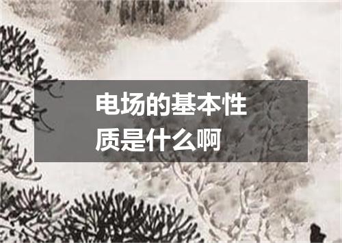 电场的基本性质是什么啊