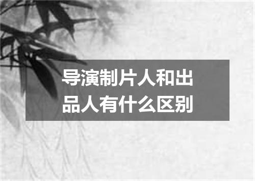 导演制片人和出品人有什么区别