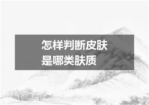 怎样判断皮肤是哪类肤质