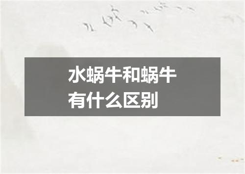 水蜗牛和蜗牛有什么区别