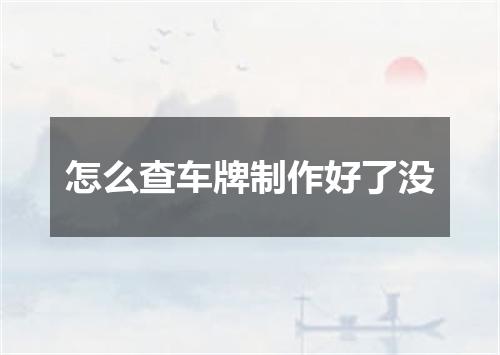 怎么查车牌制作好了没