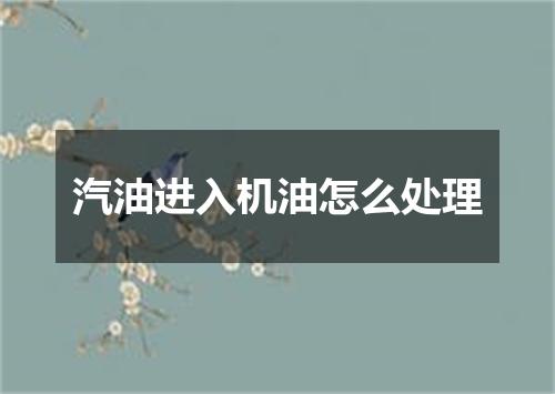 汽油进入机油怎么处理