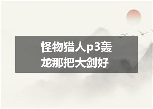 怪物猎人p3轰龙那把大剑好