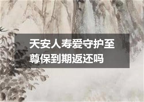 天安人寿爱守护至尊保到期返还吗