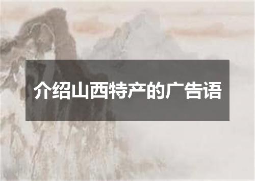 介绍山西特产的广告语
