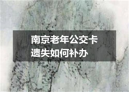南京老年公交卡遗失如何补办