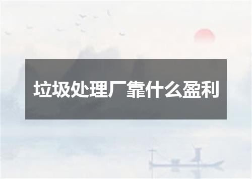 垃圾处理厂靠什么盈利