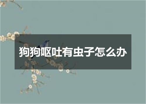 狗狗呕吐有虫子怎么办