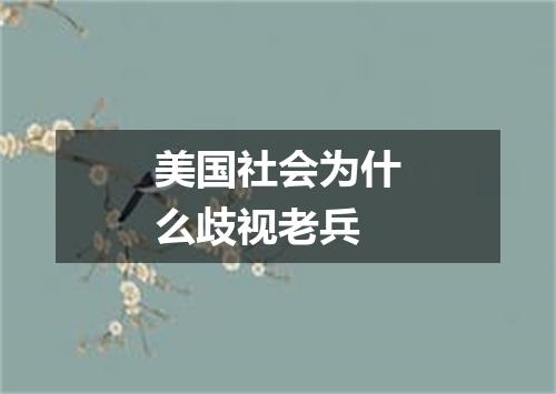 美国社会为什么歧视老兵