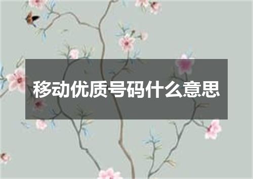 移动优质号码什么意思