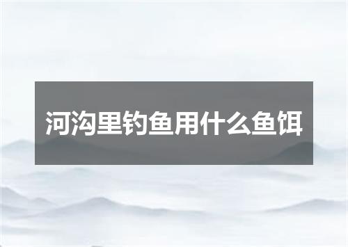 河沟里钓鱼用什么鱼饵