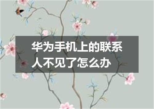 华为手机上的联系人不见了怎么办