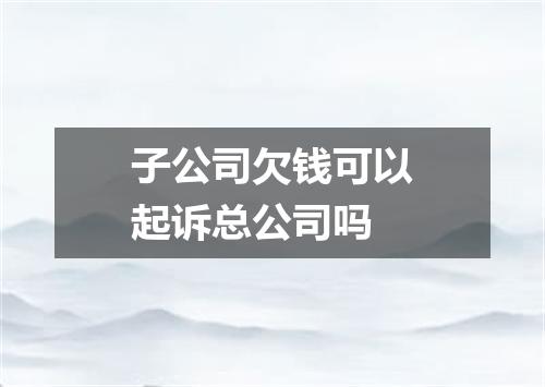 子公司欠钱可以起诉总公司吗
