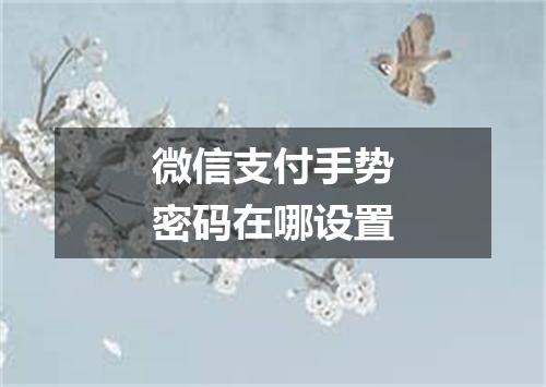 微信支付手势密码在哪设置