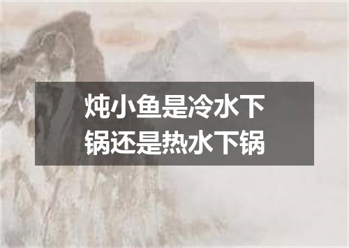 炖小鱼是冷水下锅还是热水下锅