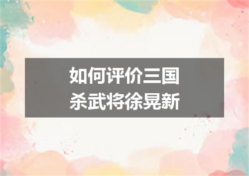 如何评价三国杀武将徐晃新
