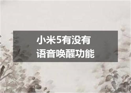小米5有没有语音唤醒功能