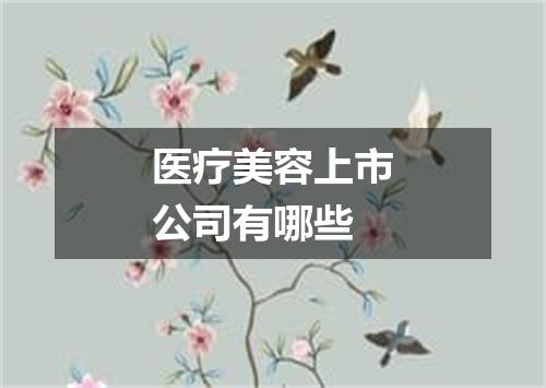 医疗美容上市公司有哪些