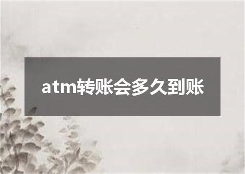 atm转账会多久到账