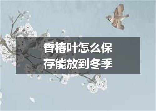 香椿叶怎么保存能放到冬季