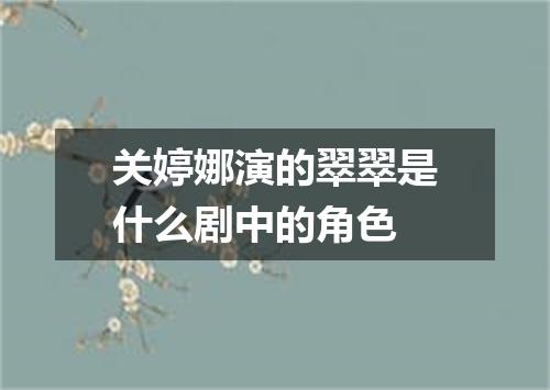 关婷娜演的翠翠是什么剧中的角色