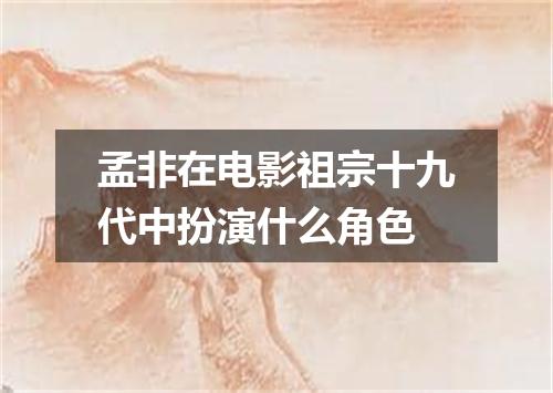 孟非在电影祖宗十九代中扮演什么角色