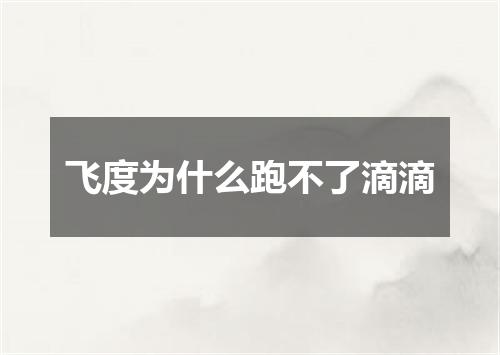 飞度为什么跑不了滴滴