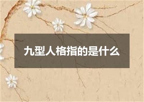 九型人格指的是什么