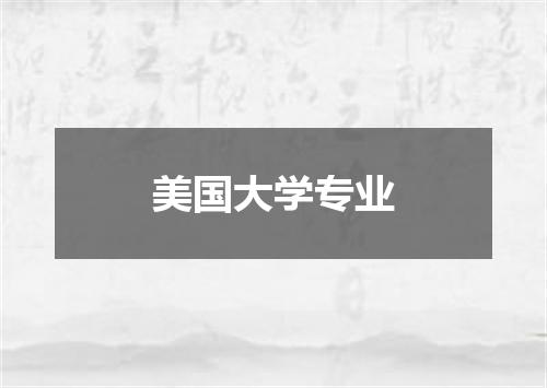 美国大学专业