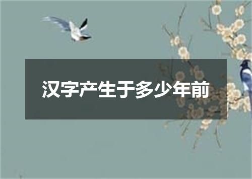 汉字产生于多少年前